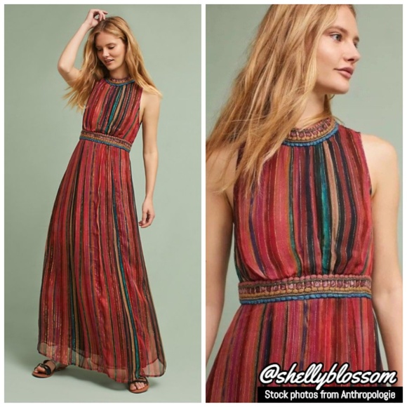 Anthropologie Dresses & Skirts - NWT Artista Maxi Dress by Bl-nk Metallic Thread